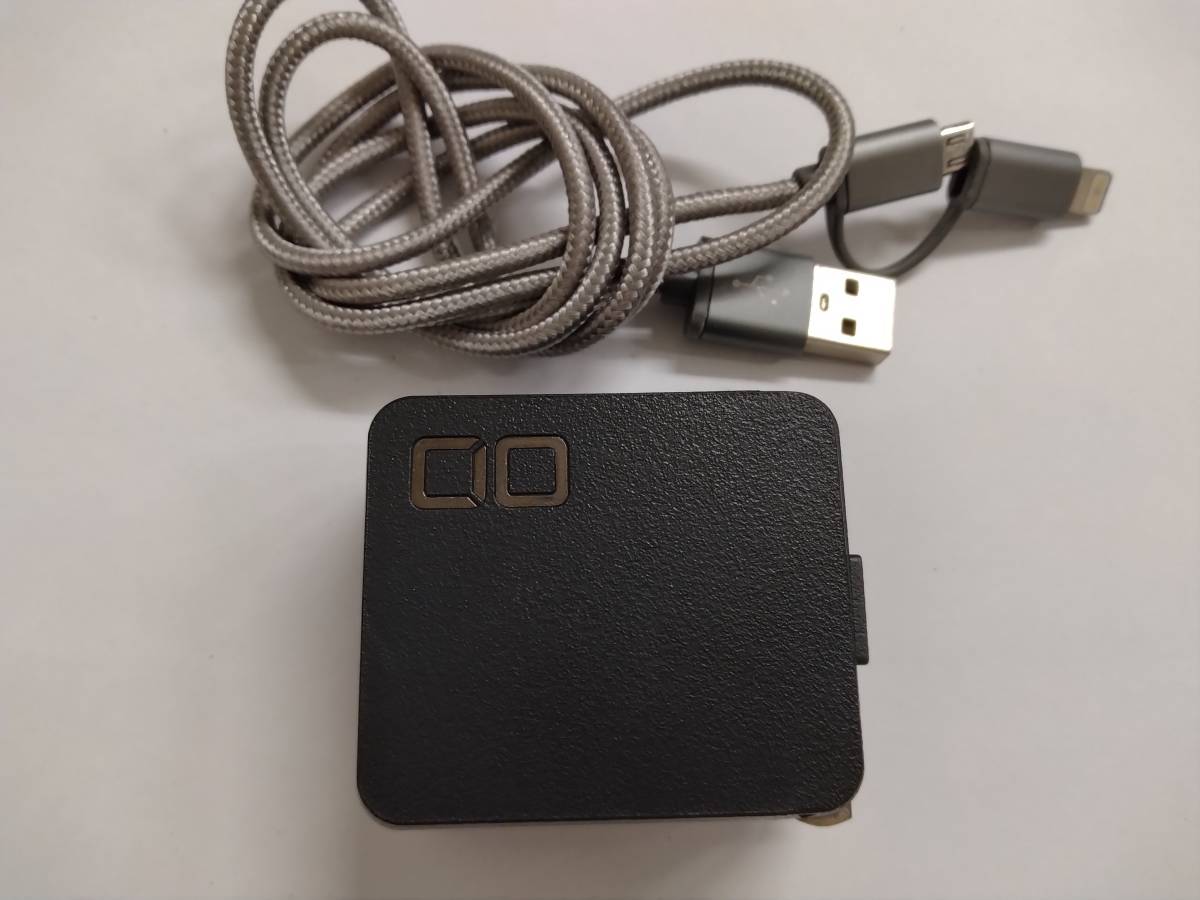 ■CIO NovaPort QUAD 65W CIO-G65W3C1A-N 充電器 GaN(窒化ガリウム) 社外 USB Type-A to ライトニング ケーブル 　C_画像1