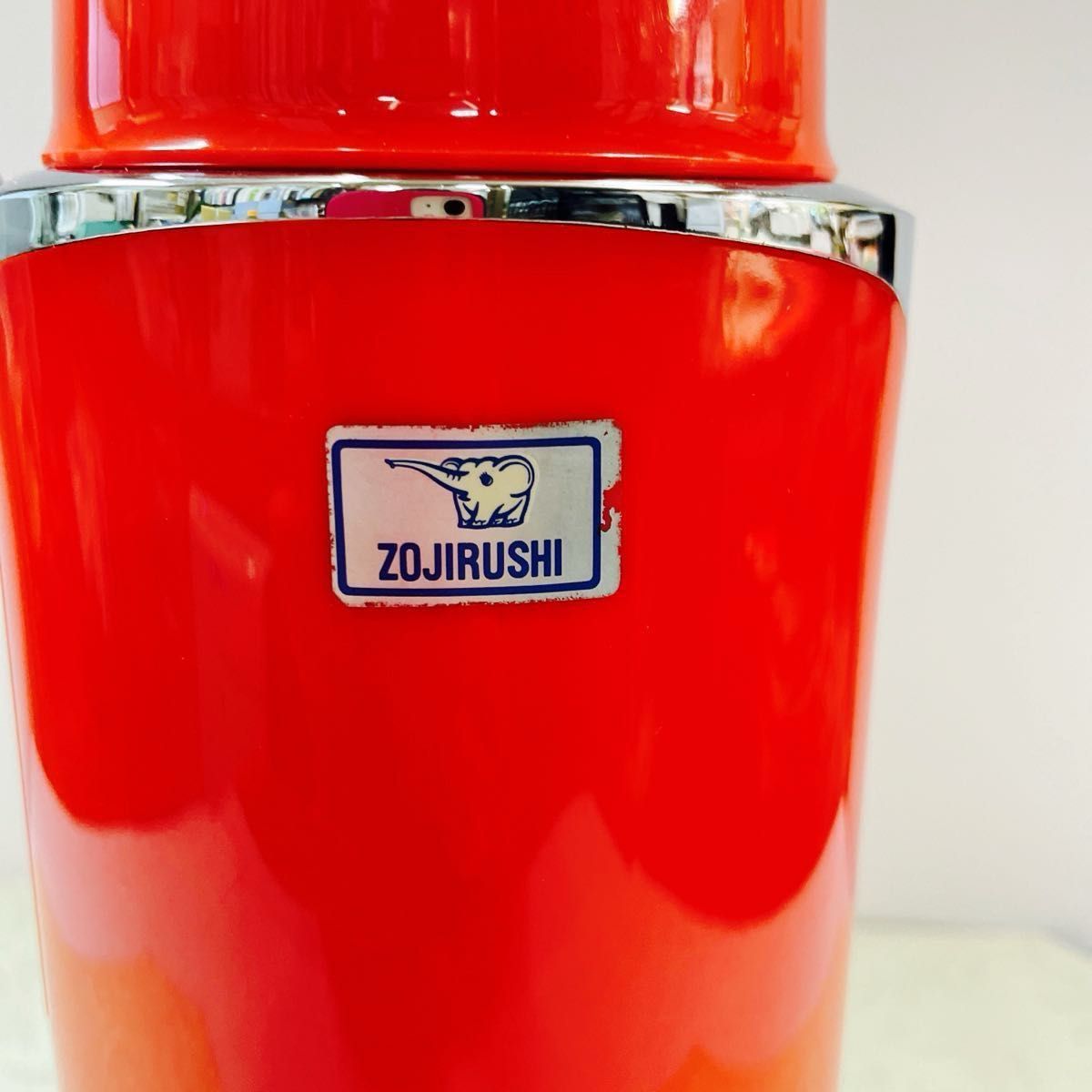 水筒、象印、赤、保温水筒、未使用、昭和、レトロ 魔法瓶 当時物 ZOJIRUSHI 昭和レトロ 象印魔法瓶