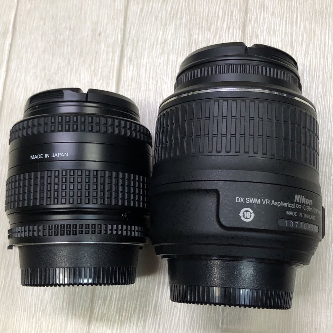 動作未確認　長期保管品　Nikon NIKKOR レンズ 2個セット　VR DX AF-S 18-55mm 1:3.5-5.6G + AF 35-70mm 1:3.3-4.5_画像1