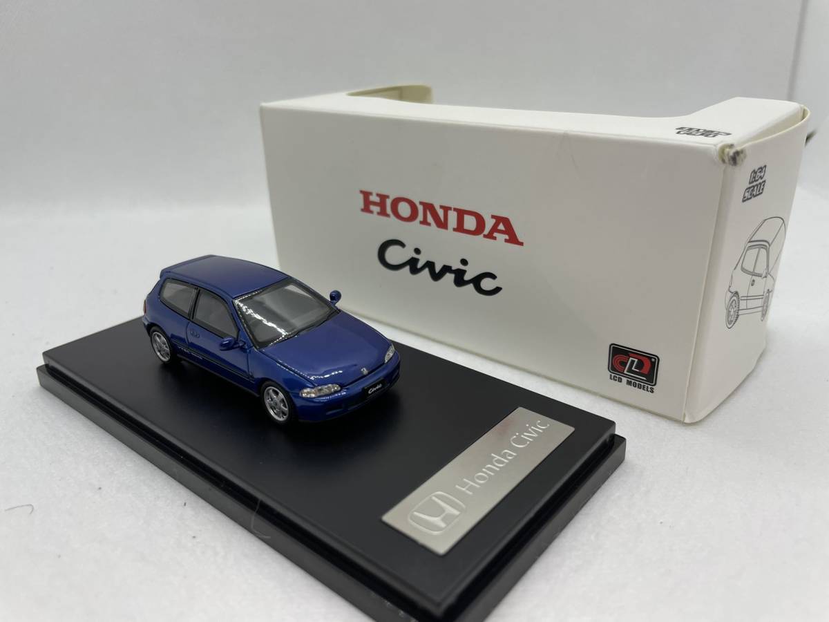 LCD 1/64 ホンダ シビック Honda Civic SiR II (EG6) ブルー J04-R-592の画像4