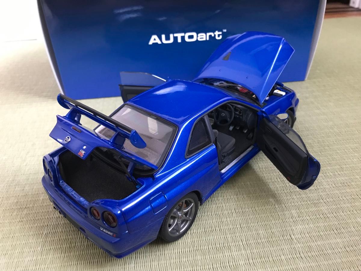 1/18 オートアート Autoart 日産スカイライン GTR R34 V スペック 2 ベーサイドブルー