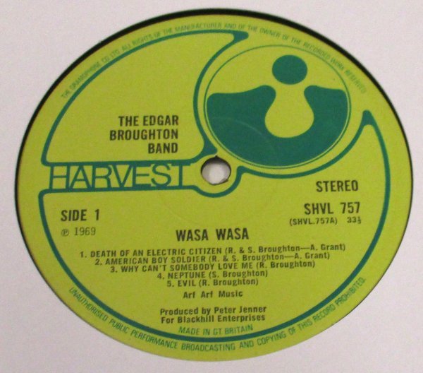 ^^ MINT- 英國盤 The Edgar Broughton Band Wasa Wasa [ UK ORIG '69 Harvest SHVL 757 ] MAT 1/1_画像4