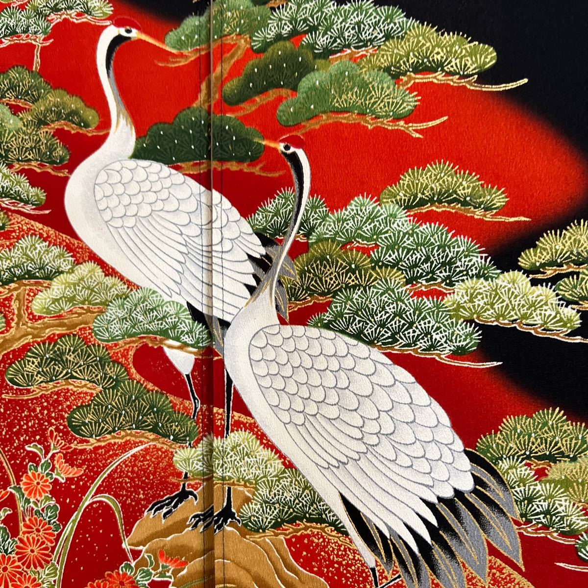 鶴、竹、春の海、松、縁の有りそうな、暖簾! カーテン・ブラインド 鶴、竹、春の海、松、縁の有りそうな、暖簾! カーテン・ブラインド