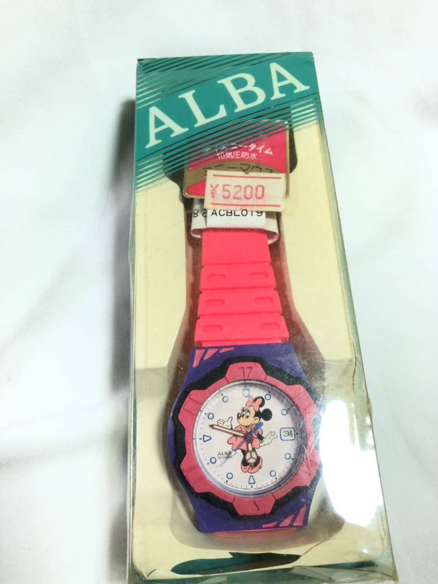 時計屋さんの在庫品 当時物 レアデッドストック セイコーALBA アルバDisney ミニー 腕時計 日本製 レア アンティークダイバーウォッチの画像1