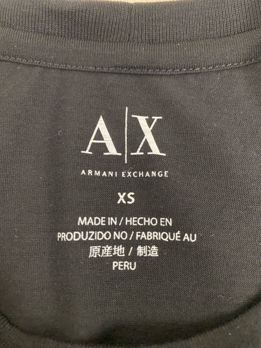 未使用 未開封 アルマーニ エクスチェンジ ARMANI EXCHANGE ストレッチ 半袖 クルーネック Tシャツ サイズXS ブラック 黒 メンズ 半袖の画像4