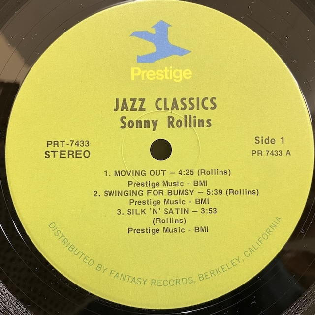 ■即決 JAZZ Sonny Rollins / Jazz Classics PRT-7433 j39786 米盤、草Stereo 刻印無 Moving Outの後発盤_画像3