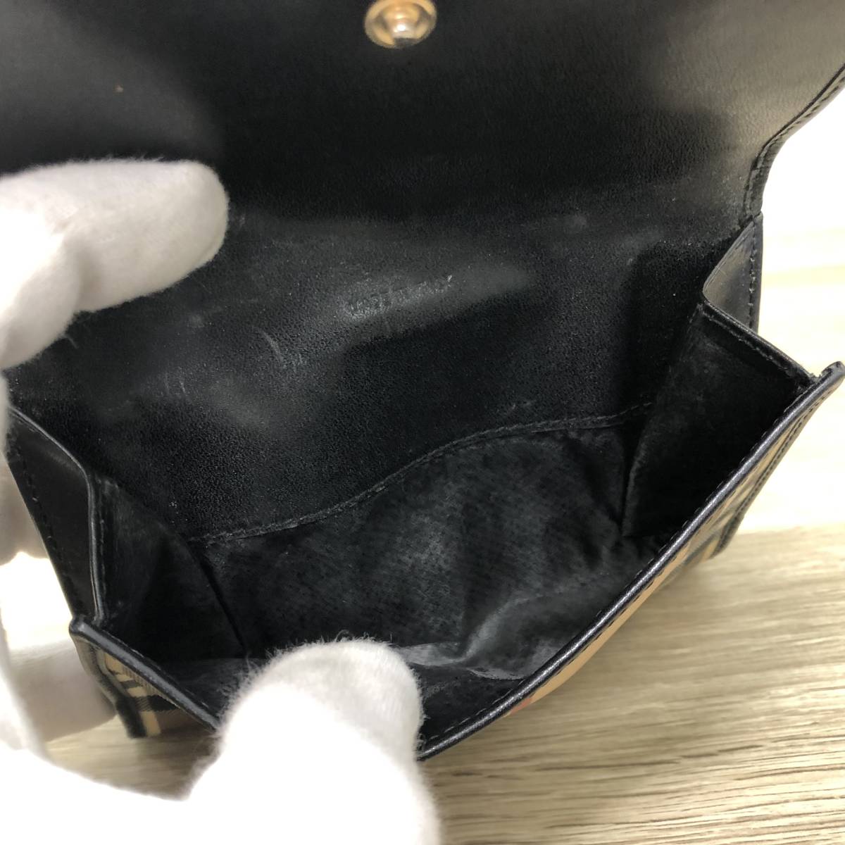 【500円スタート】BURBERRY バーバリー 二つ折り財布 ノバチェック PVC レザー レディース レターパックライト発送_画像6