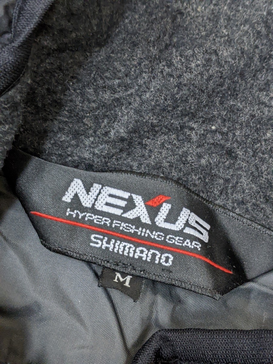 10．NEXUS SHIMANO ネクサス シマノ ブレスハイパー＋℃ 中綿入り 防寒ブルゾンジャケット フィッシング メンズM　黒白赤 y607_画像3