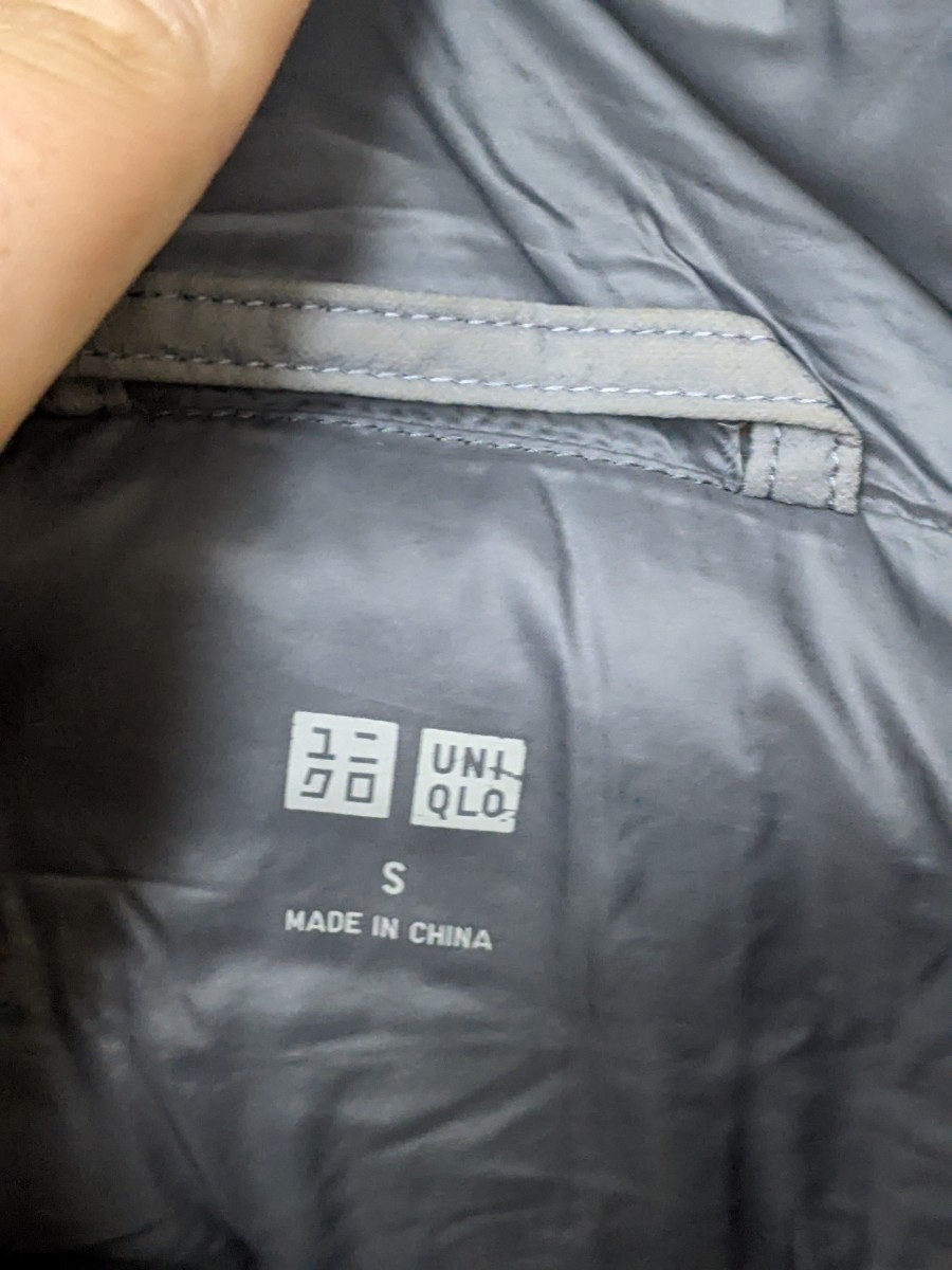 14．ユニクロ UNIQLO シームレスダウンコート メンズS　グレー y606_画像3