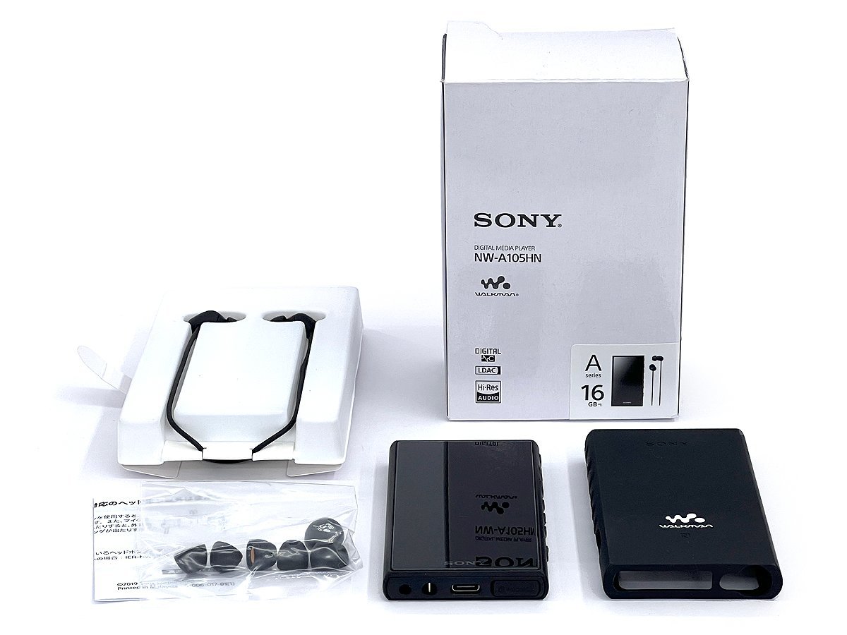 SONY WALKMAN NW-A105HN ソニー ウォークマン ブラック デジタルメディアプレイヤー 16GB 純正シリコンカバー付_画像1