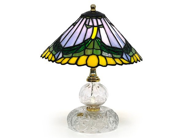 BOHEMIA ボヘミア クリスタルガラス ステンドグラス 卓上ランプ テーブルランプ 1灯 高33cm