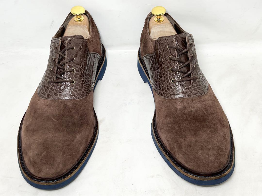 即決★美品 COLE HAAN★10M=約28cm スエードドレスシューズ プレーントゥ コールハーン 茶 ブラウン レザー 革靴 本革_画像5