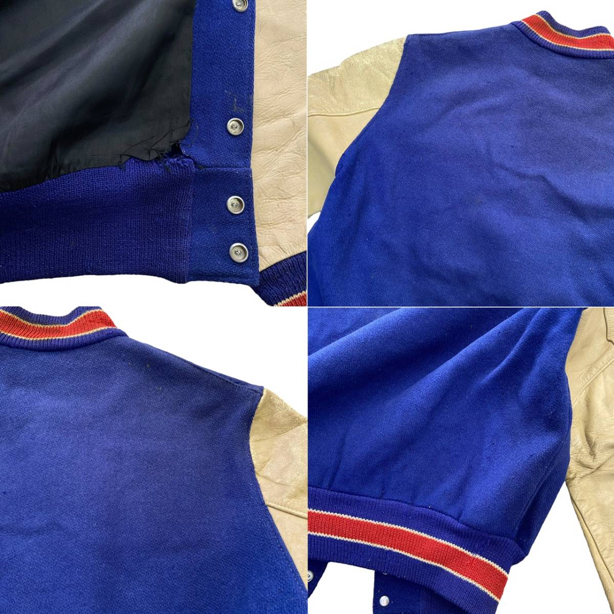 70s Delong Versity Jacket куртка 38 шерсть Award Stadium жакет вышивка нашивка рукав кожа кожа USA Vintage 