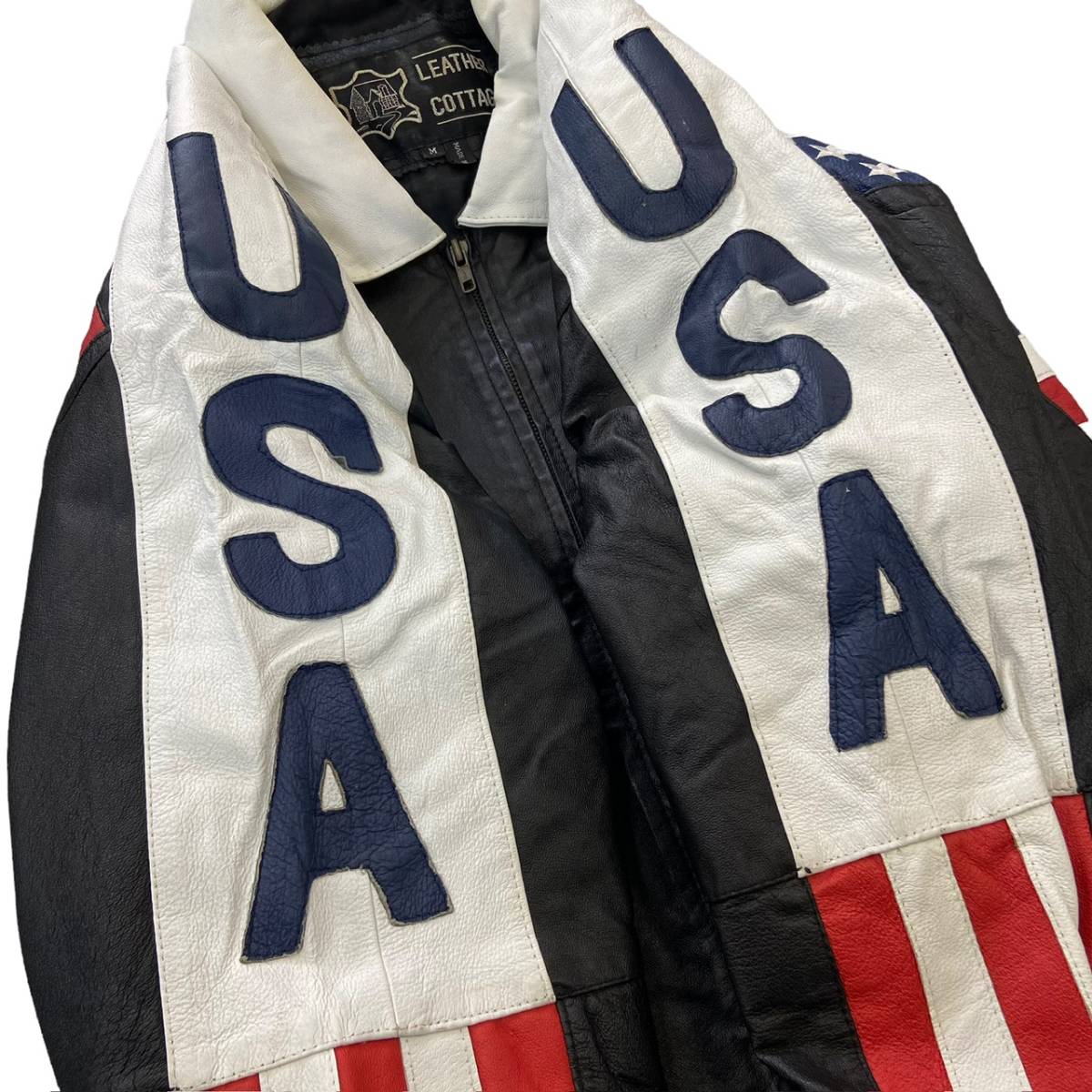 Yahoo!オークション - 90s USA 星条旗 オール レザー ジャケット Yahoo!オークション - 90s USA 星条旗 オール レザー ジャケット