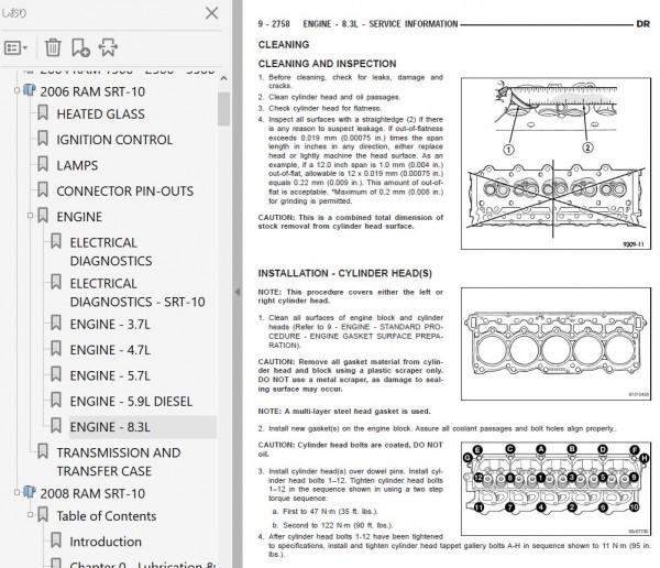  Dodge Ram RAM service book repair book repair manual 2002-2008 SRT-10