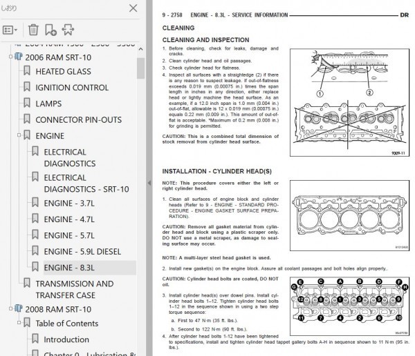  Dodge Ram RAM сервисная книжка книга по ремонту ремонт manual 2002-2008 SRT-10