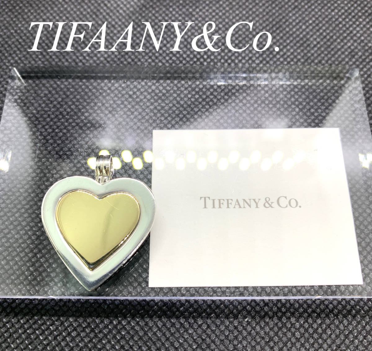 【TN12】新春特別◆18K＋SV925　Tiffany(ティファニー)1円祭り！！◆◇【ティファニー】Tiffany18KダブルハートTOP☆1円スーパーセール☆_画像1