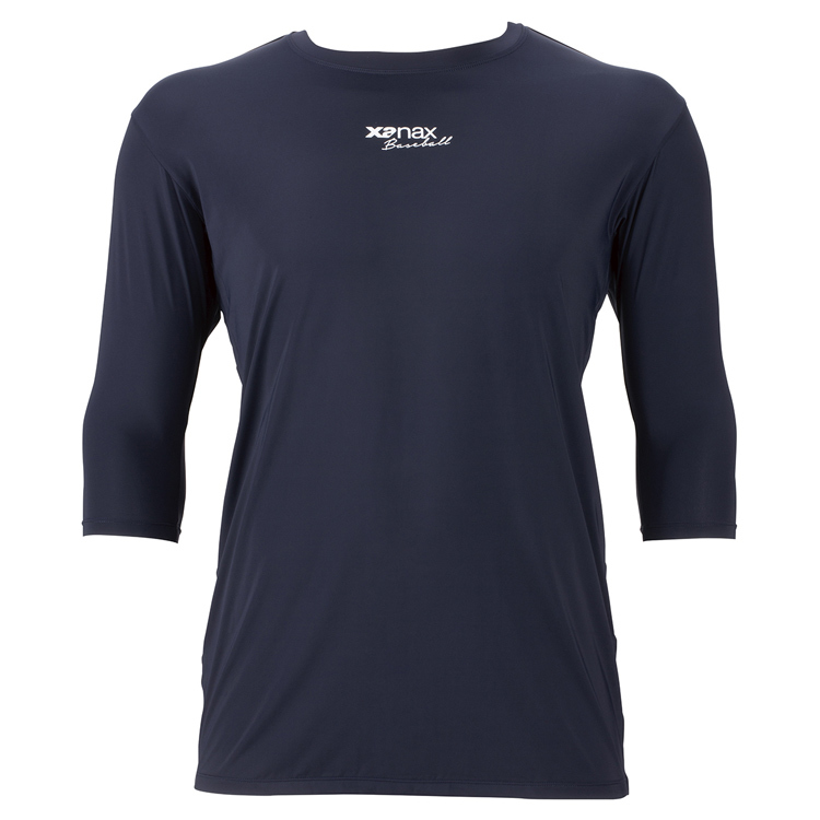 ザナックス コンプリートアンダーシャツ２　ローネック七分袖 ネイビー L #BUS772-50 XANAX 新品 未使用_画像1