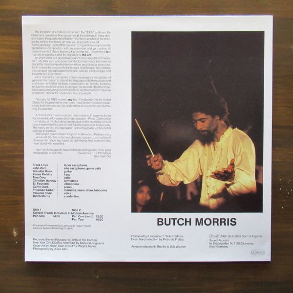JAZZ LP/GERMANY ORIG./インナースリーブ付き美盤/Butch Morris - Current Trends In Racism In Modern America/Ｂ-11521_画像2