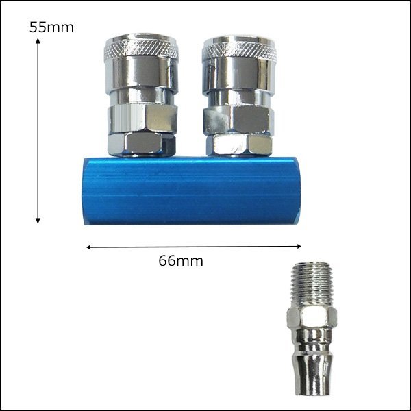 2連 エアーカプラ [17] ジョイント 1/4”カプラー ライン増設 メール便送料無料/12_画像2