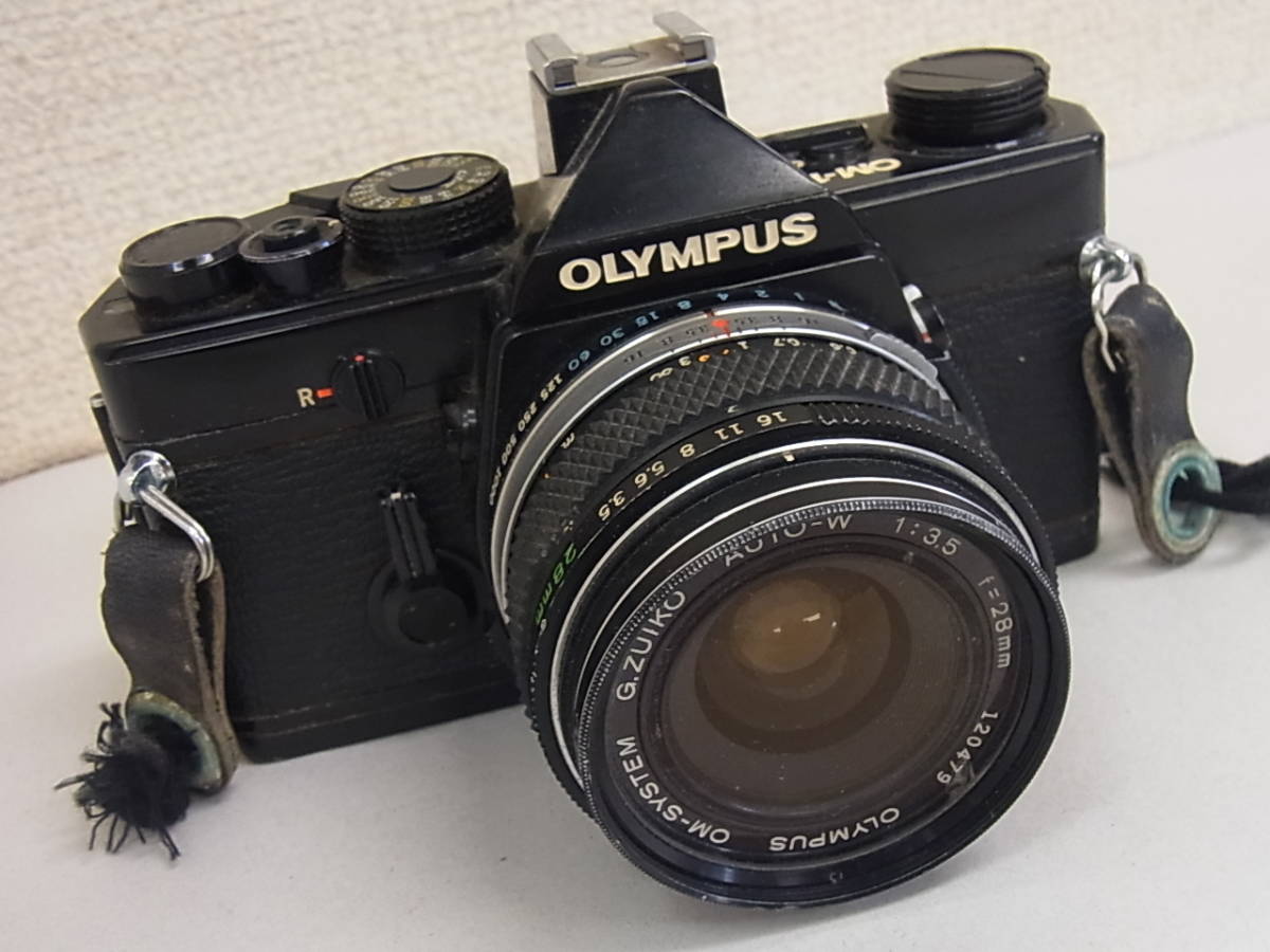 151228K65-0105K-A1■OLYMPUS オリンパス■OM-1 一眼レフ カメラ レンズ3本付き ジャンク扱い／中古品の画像2