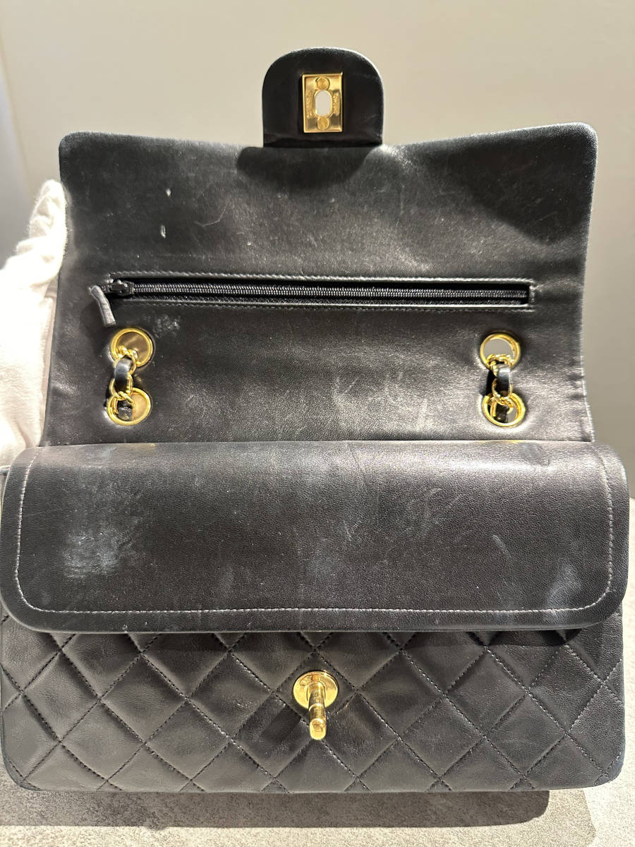 【1円スタート】CHANEL シャネル マトラッセ 25 チェーンショルダーバッグ ダブルフラップ ゴールド金具_画像5