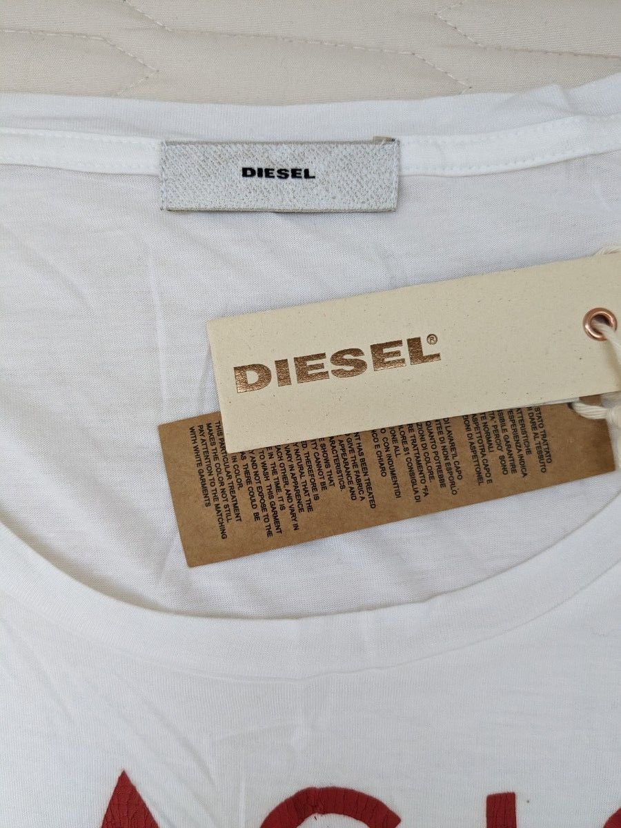 新品◆DIESEL ディーゼル ノースリーブ XS オフホワイト 白 Tシャツ　タンクトップ