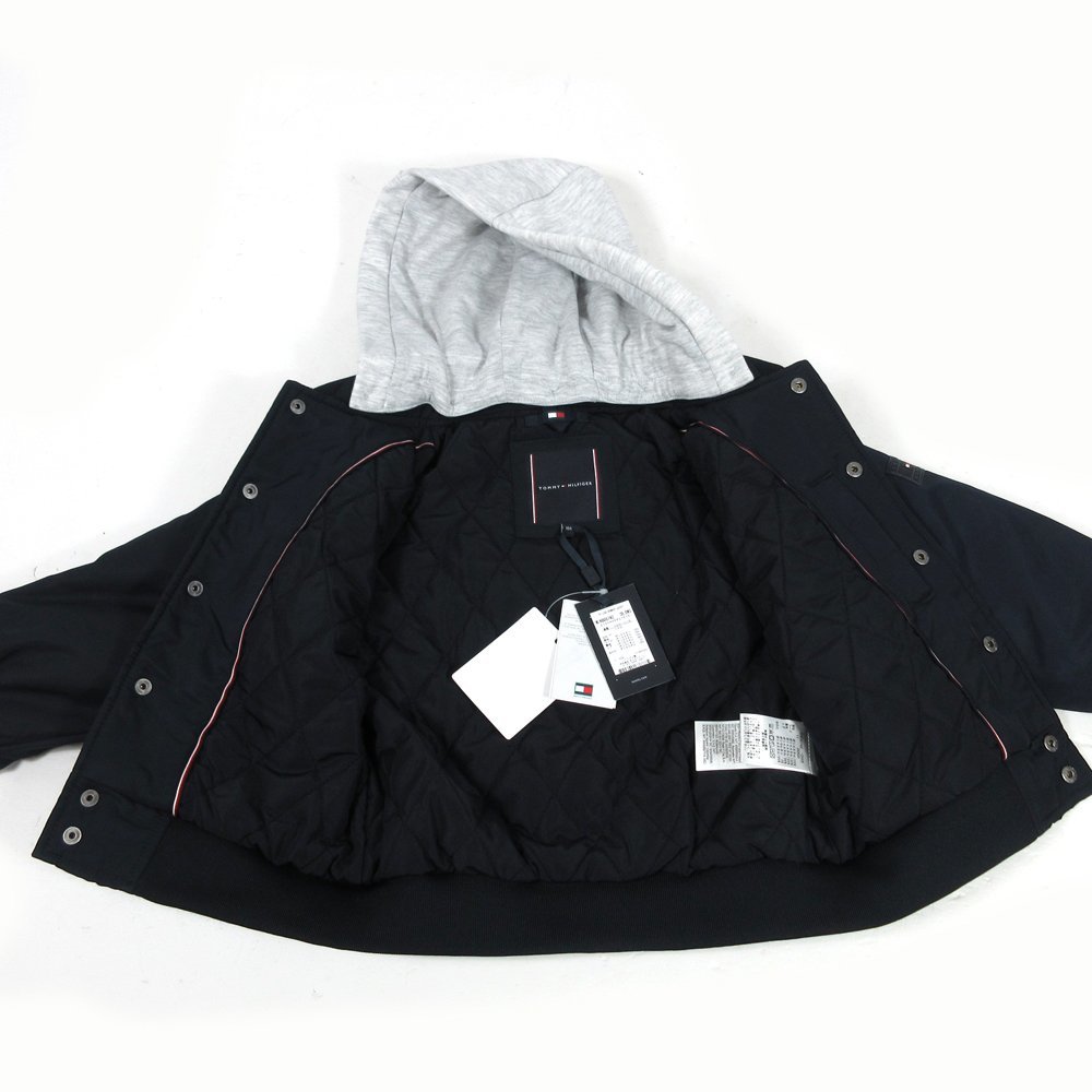 ≡★【美品】TOMMY HILFIGER(トミーヒルフィガー)△BOYSロゴボンバージャケット△ブラックネイビー△サイズ100△子供服_画像3