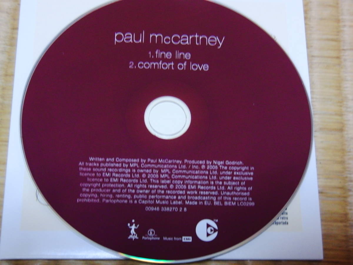 Paul McCartney　fine line / comfort of love EU盤非売品CDシングル_画像3