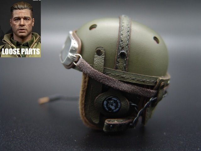【 FURY 】1/6ドールパーツ： Facepool製：WWII アメリカ陸軍 M1938戦車帽+ゴーグルセット_戦車帽とゴーグルのセットです