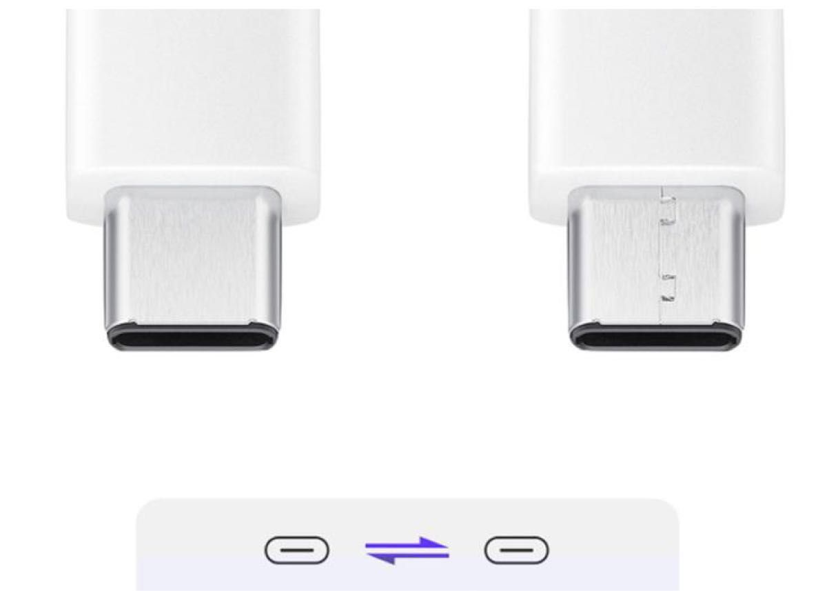 ２本セット USB Type-C to Type-C ケーブル PD対応 5A 急速充電 TypeC USB-C 充電 ホワイト