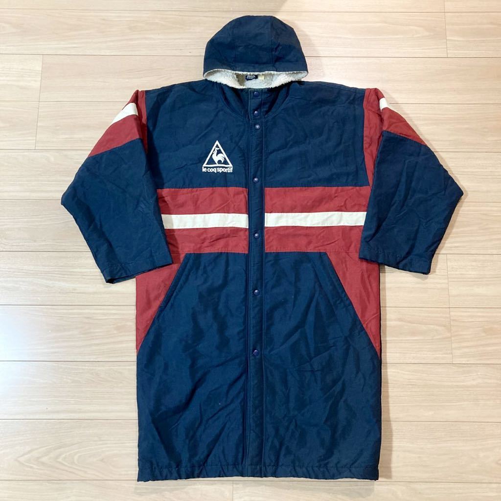 le coq sportif Le Coq bench пальто джемпер L~O размер темно-синий Vintage обратная сторона боа защищающий от холода зимний 