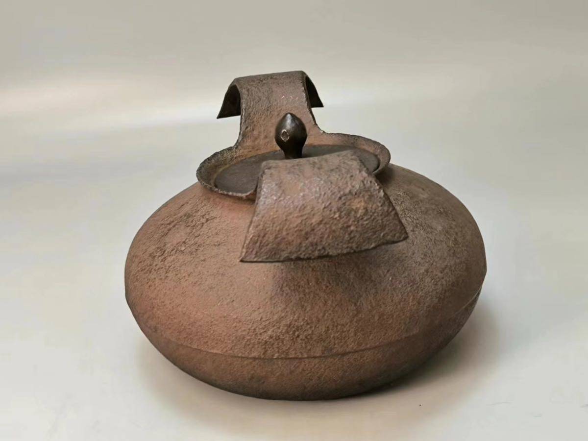 釜師 大國藤兵衛作 唐犬釜 茶道具 煎茶道具 鉄釜 茶釜 風炉釜 茶 釜師 大國藤兵衛作 唐犬釜 茶道具 煎茶道具 鉄釜 茶釜 風炉釜 茶