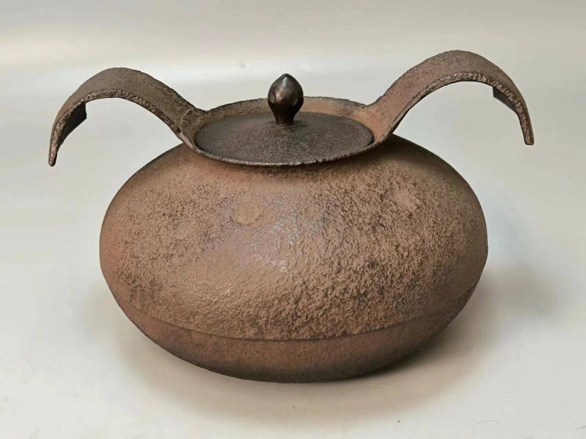 釜師 大國藤兵衛作 唐犬釜 茶道具 煎茶道具 鉄釜 茶釜 風炉釜 茶 釜師 大國藤兵衛作 唐犬釜 茶道具 煎茶道具 鉄釜 茶釜 風炉釜 茶