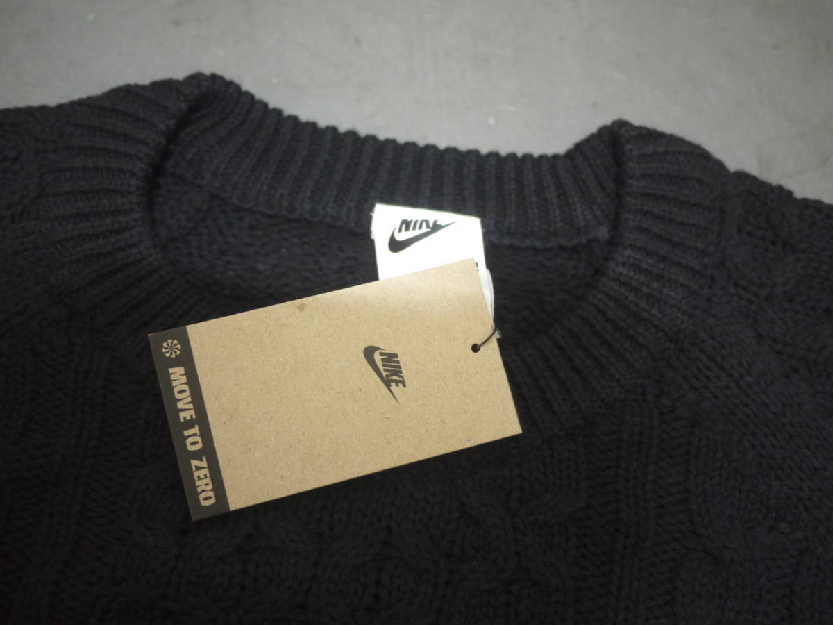 新品タグ付き/L/ナイキ ケーブル ニット L/S セーター ブラック 黒 NIKE AS M NL CABLE KNIT SWEATER LS_画像10