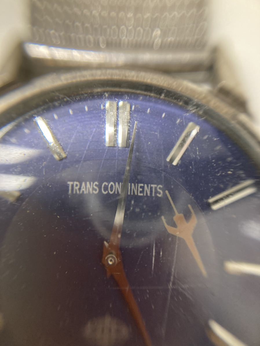 トランスコンチネンツ　TRANS CONTINENTS 腕時計　シルバー　カラー　ブルーフェイス　時計_画像4