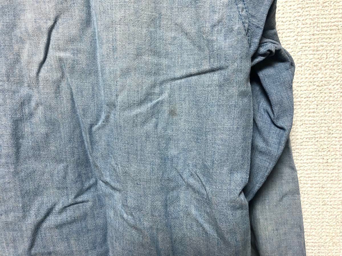 fivebrother ワークシャツ デニム シャツ 水色 青 インディゴ ファイブブラザー シャンブレー アメカジ 古着