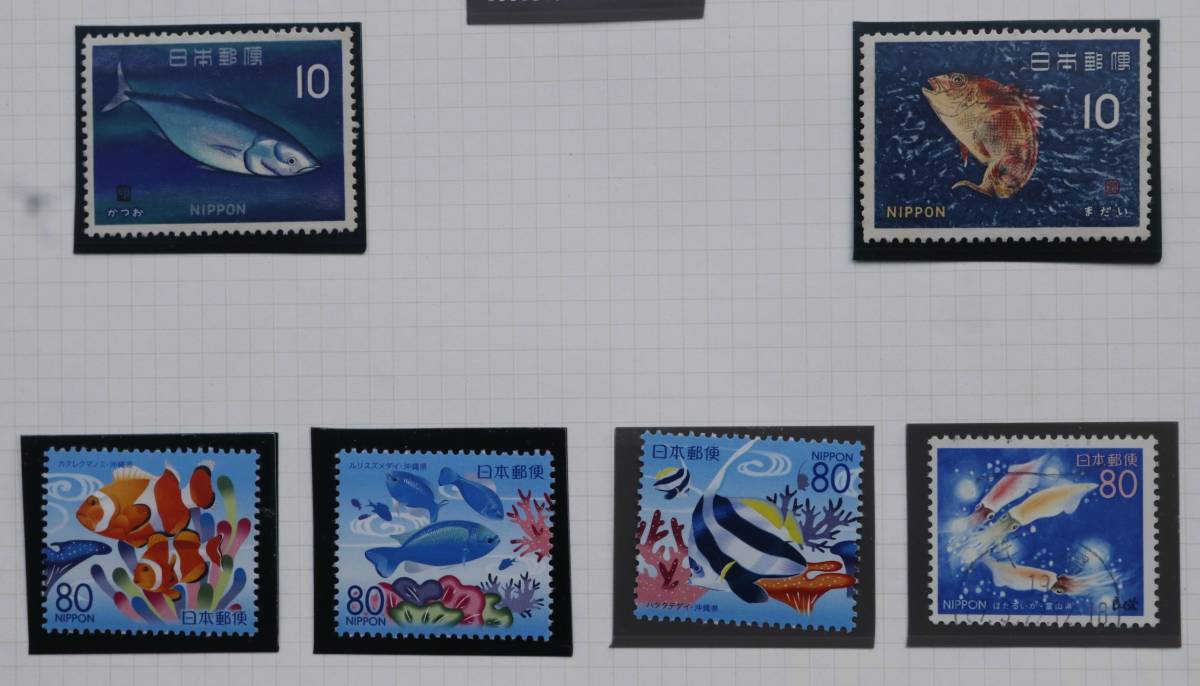  world. stamp . sea . living thing. stamp ( futoshi flat .* Japan close sea )