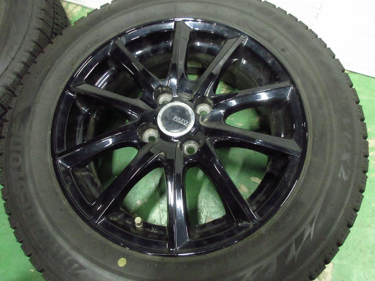 良品 ブリヂストン PREO 5.5J+42 PCD100-4穴 BLIZZAK VRX2 175/65R15 2020年 超バリ溝 スタッドレス ヤリス アクア スペイド フィット 等_画像2