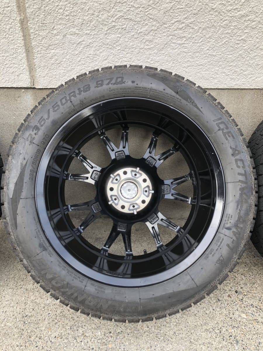 アルファード 30 21年製 スタッドレス アルミ セット 235/50R18 7.5J ET48 PCD 114.3 5H 4本セット 中古美品 ヴェルファイア エスティマ50_画像4