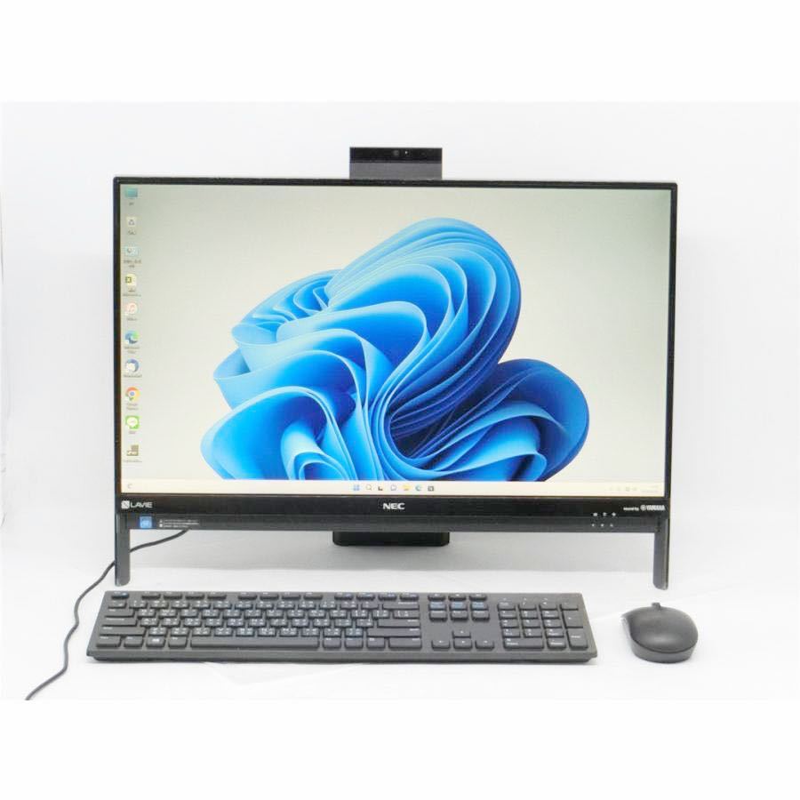 美品 カメラ/フルHD23型一体型パソコン/NEC DA370/H 黑 CELERON-3865U/DDR4/8GB/SSD256GB/WIN11Pro /office2021/Wi-Fi YAMAHAスピーカー