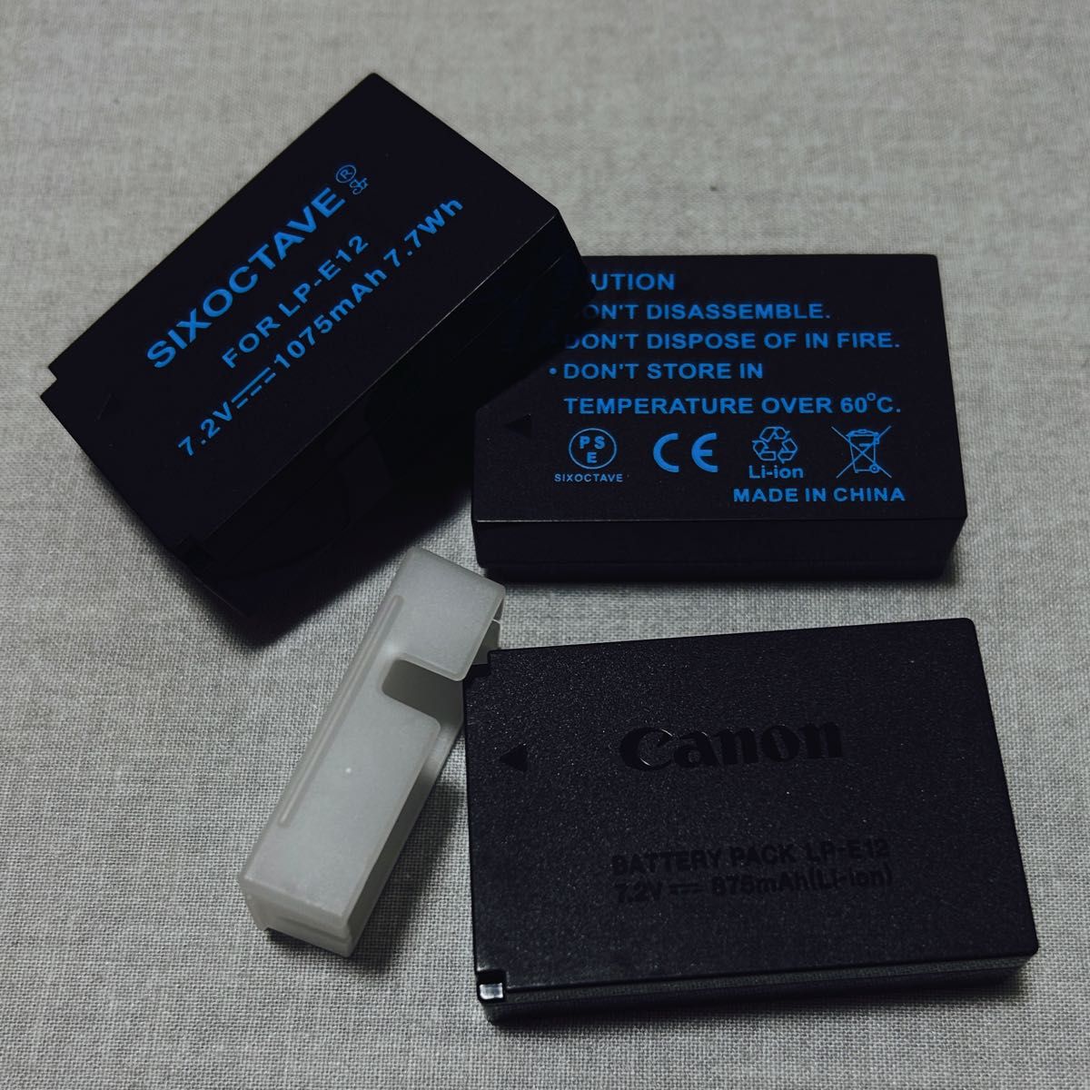 【中古】Canon バッテリー LP-E12 純正品1個+互換品2個セット