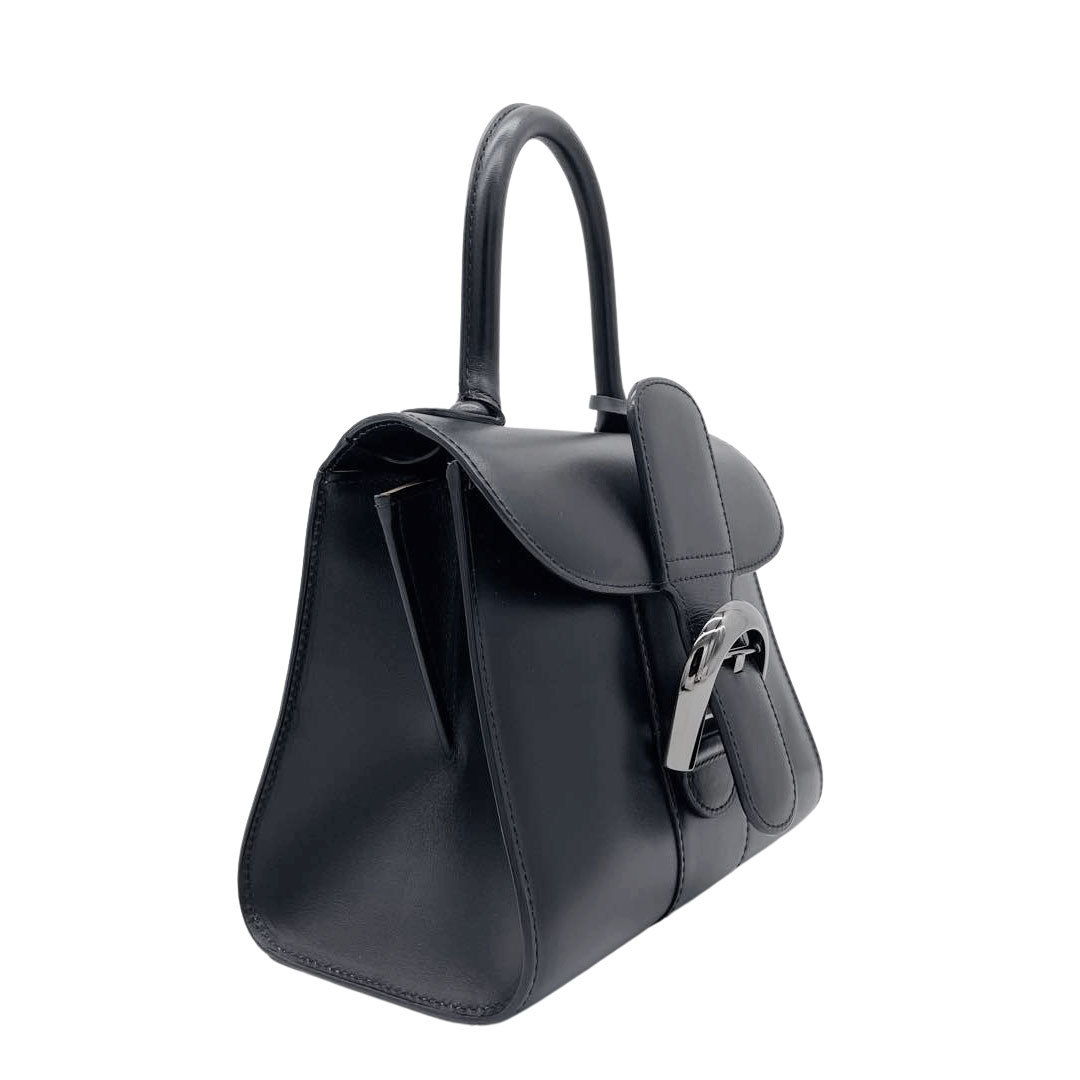 DELVAUX デルヴォー 2WAYハンドバッグ ブリヨンミニ ボックスカーフ ブラック ガンメタ金具_画像3