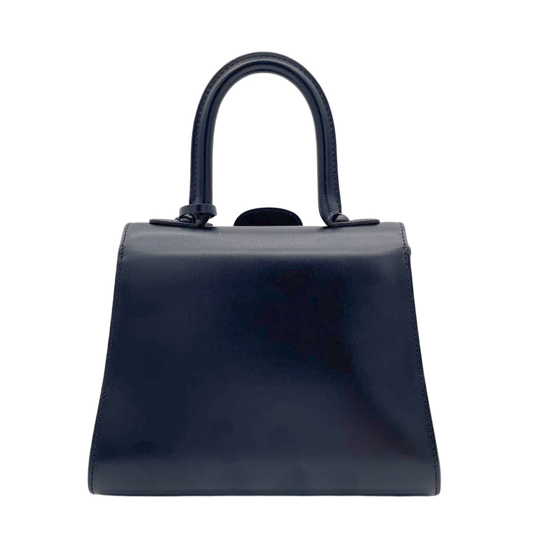 DELVAUX デルヴォー 2WAYハンドバッグ ブリヨンミニ ボックスカーフ ブラック ガンメタ金具_画像5