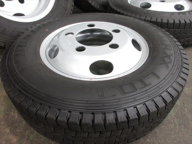 送料無料　スタッドレス　195/85R16　DUNLOP　LT03　22年　三菱キャンター　ふそう　新車外し　XAC16×5.5K　115-8C　5穴　現状美品　6本_画像3