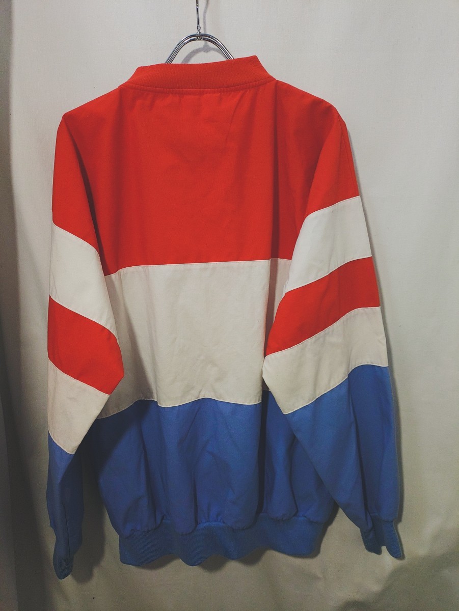 Vintage Adidas multi block color pullover shirt 80s アディダス マルチ ブロック カラー プルオーバー シャツ トリコロール ビンテージ_画像6