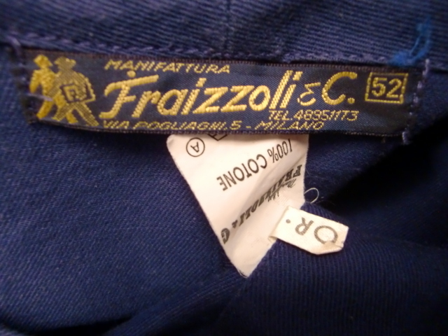 送料無料　イタリア製　フライツォーリ　FRAIZZOLI　コート　52　ワークコート　ステンカラーコート　ショップコート　紺色　コットン　HRM_画像8