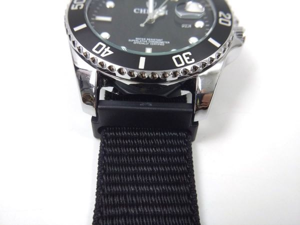 ループバンド 交換用腕時計ベルト ナイロン ストラップ スポーツ ブラック2 22mm_画像5