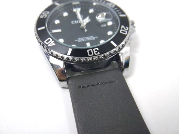 腕時計バンド 22mm 交換ストラップ レザー 本革 クイックリリース グレーX黒の画像5