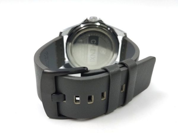 腕時計バンド 22mm 交換ストラップ レザー 本革 クイックリリース グレーX黒の画像2